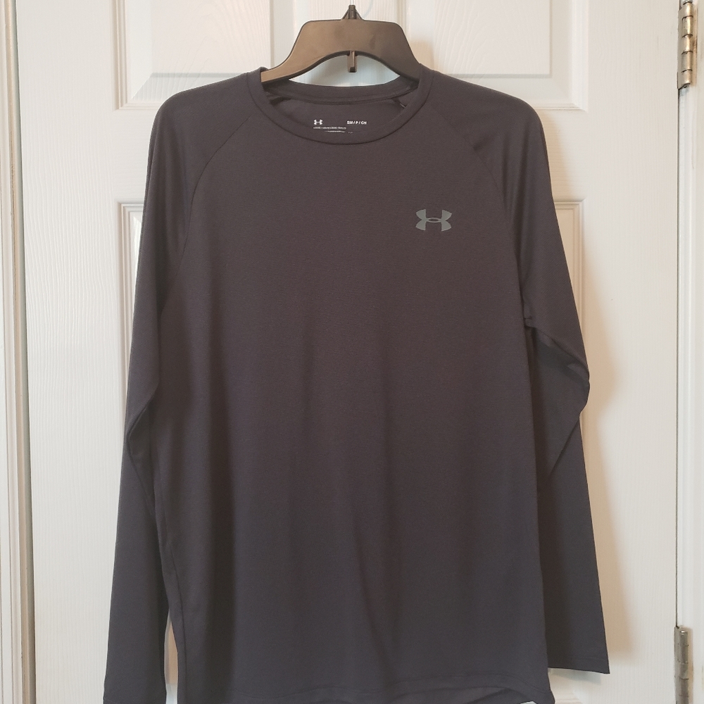 NWT Under Armour Dk Gray HeatGear L/S Crew Men S